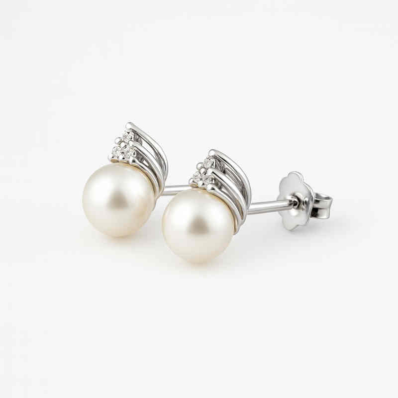 Обеци с перли и диаманти "Bianco incanto" - Image 4