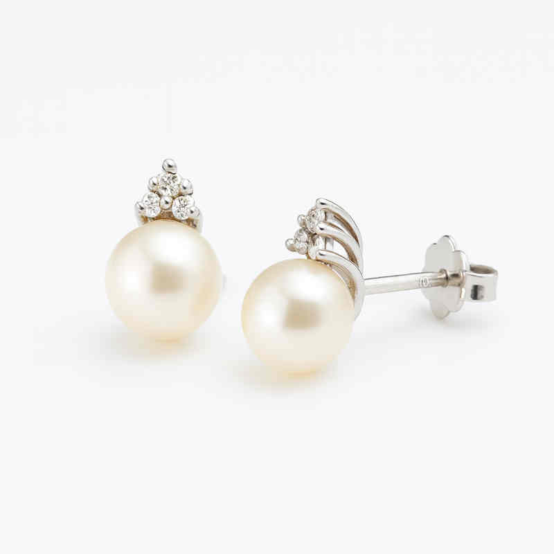 Обеци с перли и диаманти "Bianco incanto" - Image 2