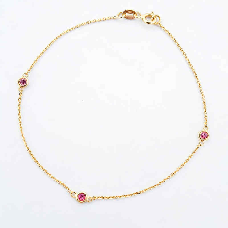 Комплект от жълто злато с розови шпинели - Image 3